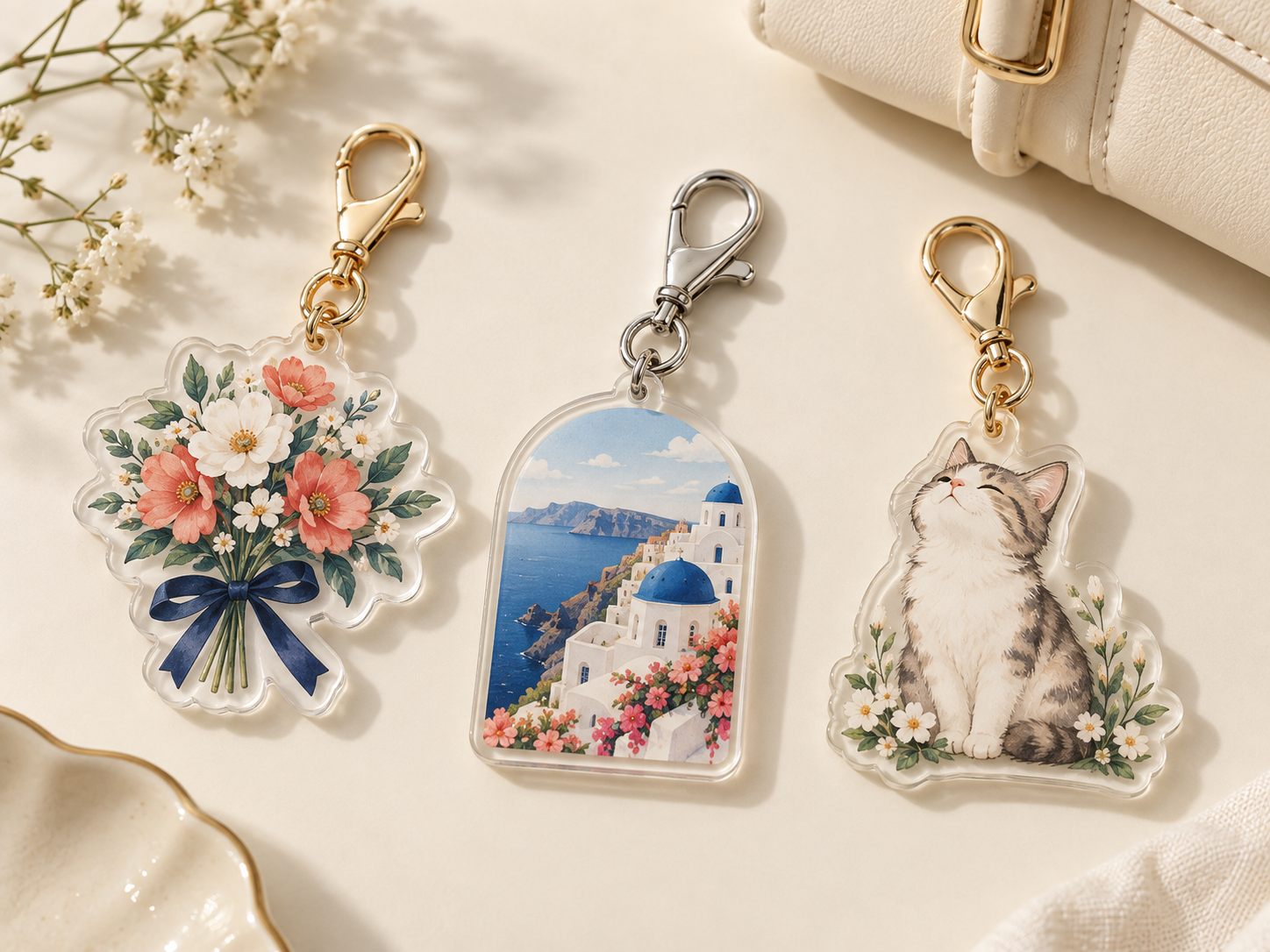 Lightweight acrylic bag charm