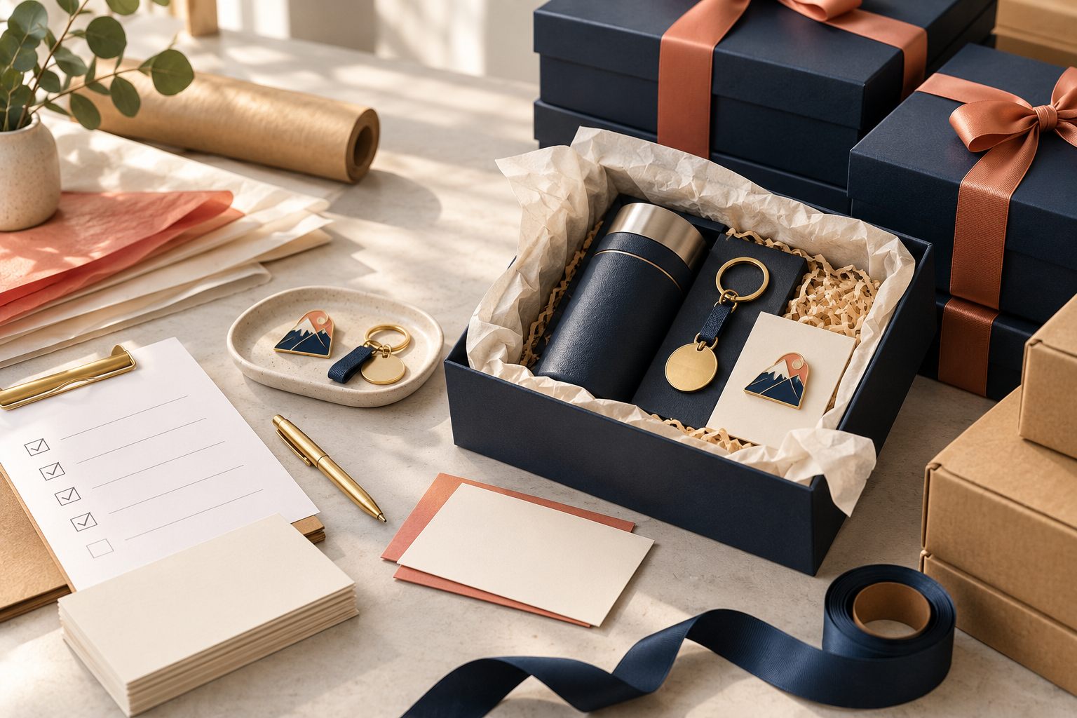 Corporate gift set packaging and approval-ready samples
