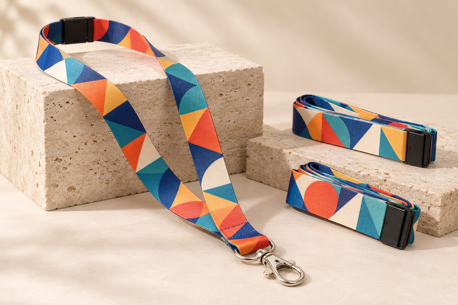 Full-colour sublimated lanyard with geometric print