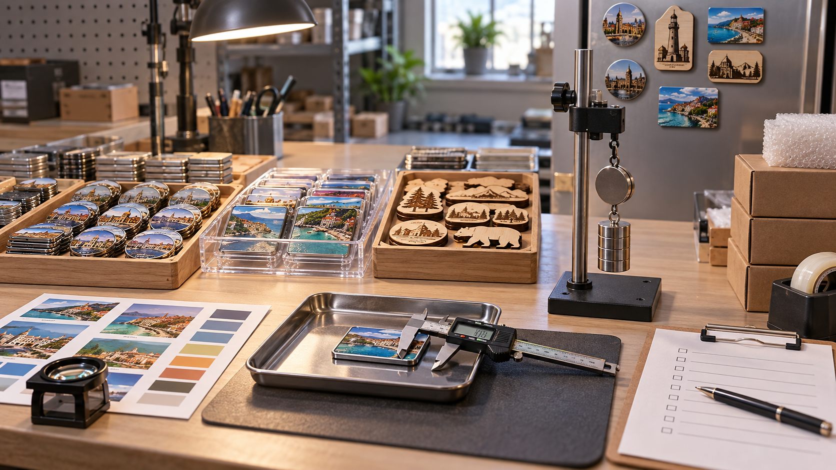 Quality inspection of fridge magnets and souvenir signs