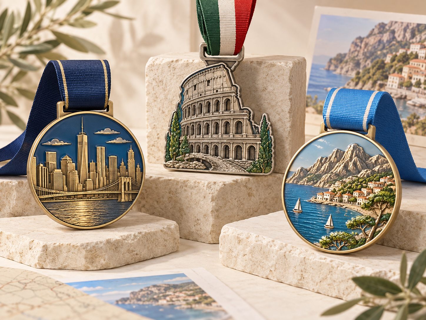Custom landmark relief medal