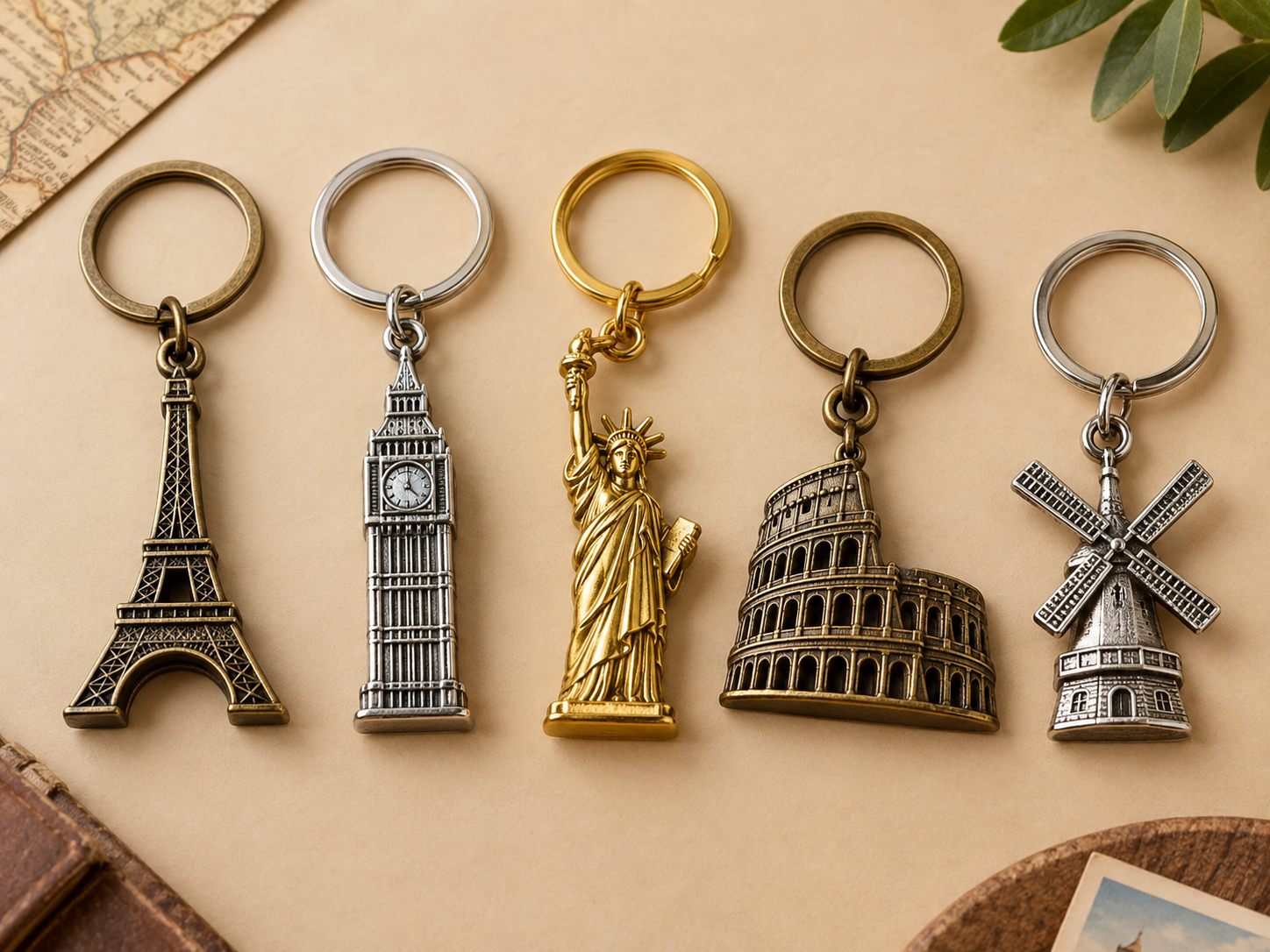 Classic relief metal keychain style