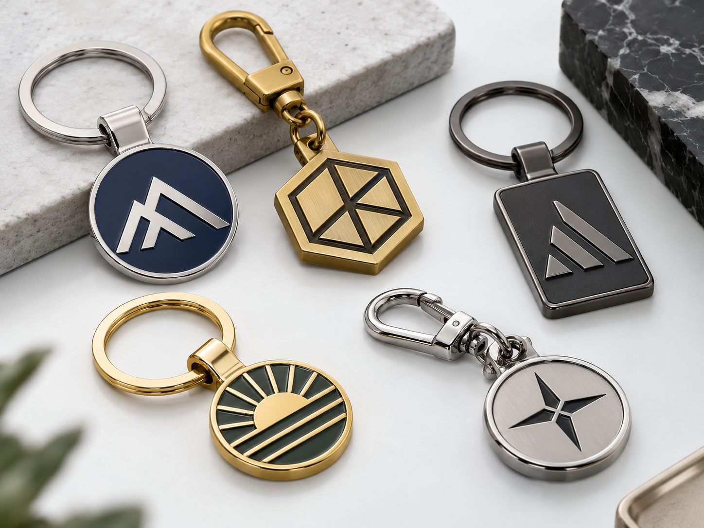 Custom logo metal keychain style
