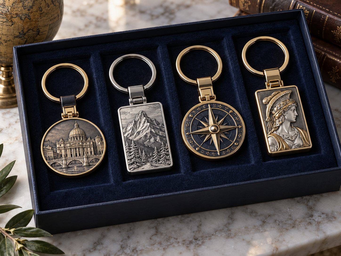 Premium presentation metal keychain style