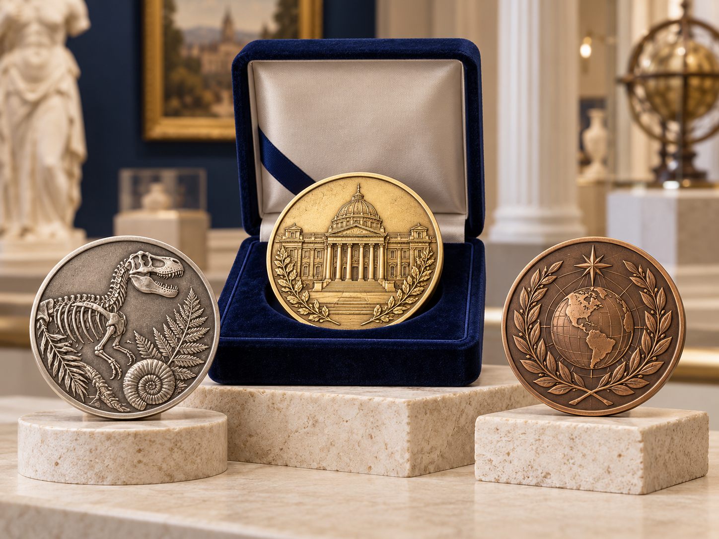 Museum commemorative coins and medals