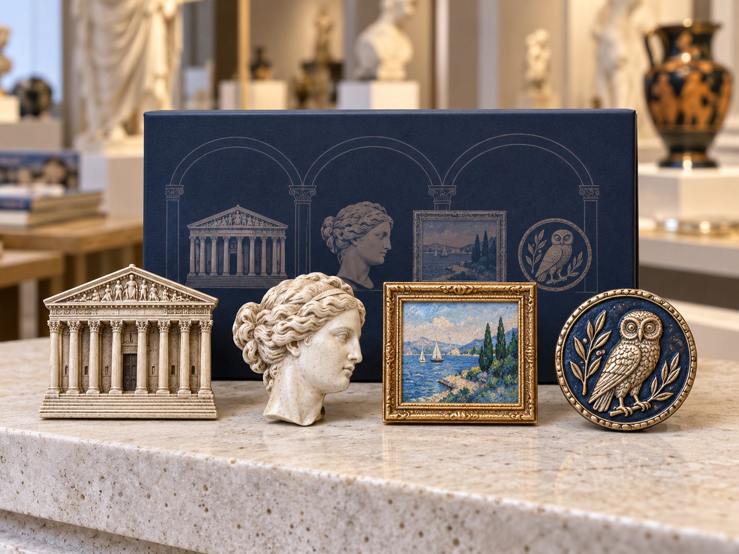 Museum landmark resin magnets