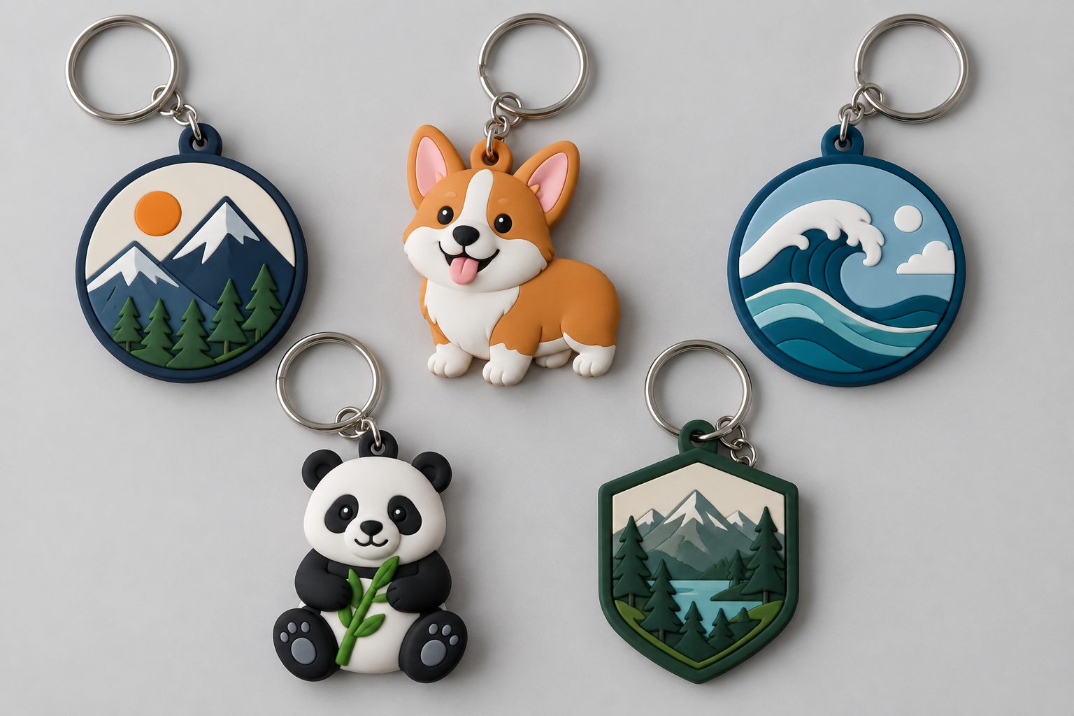 Custom soft PVC keychains. custom logo style