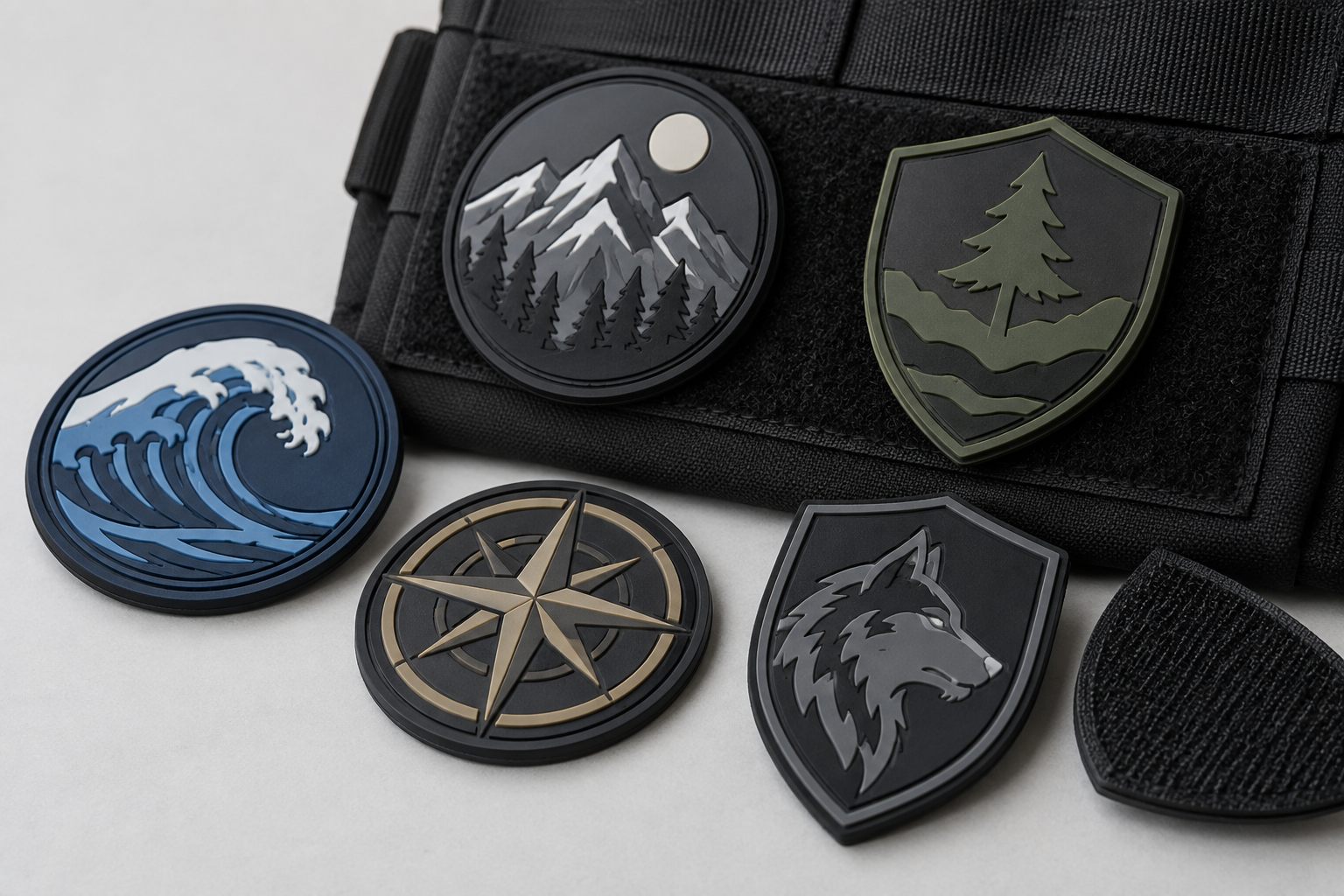 Hook-and-loop PVC morale patch assortment