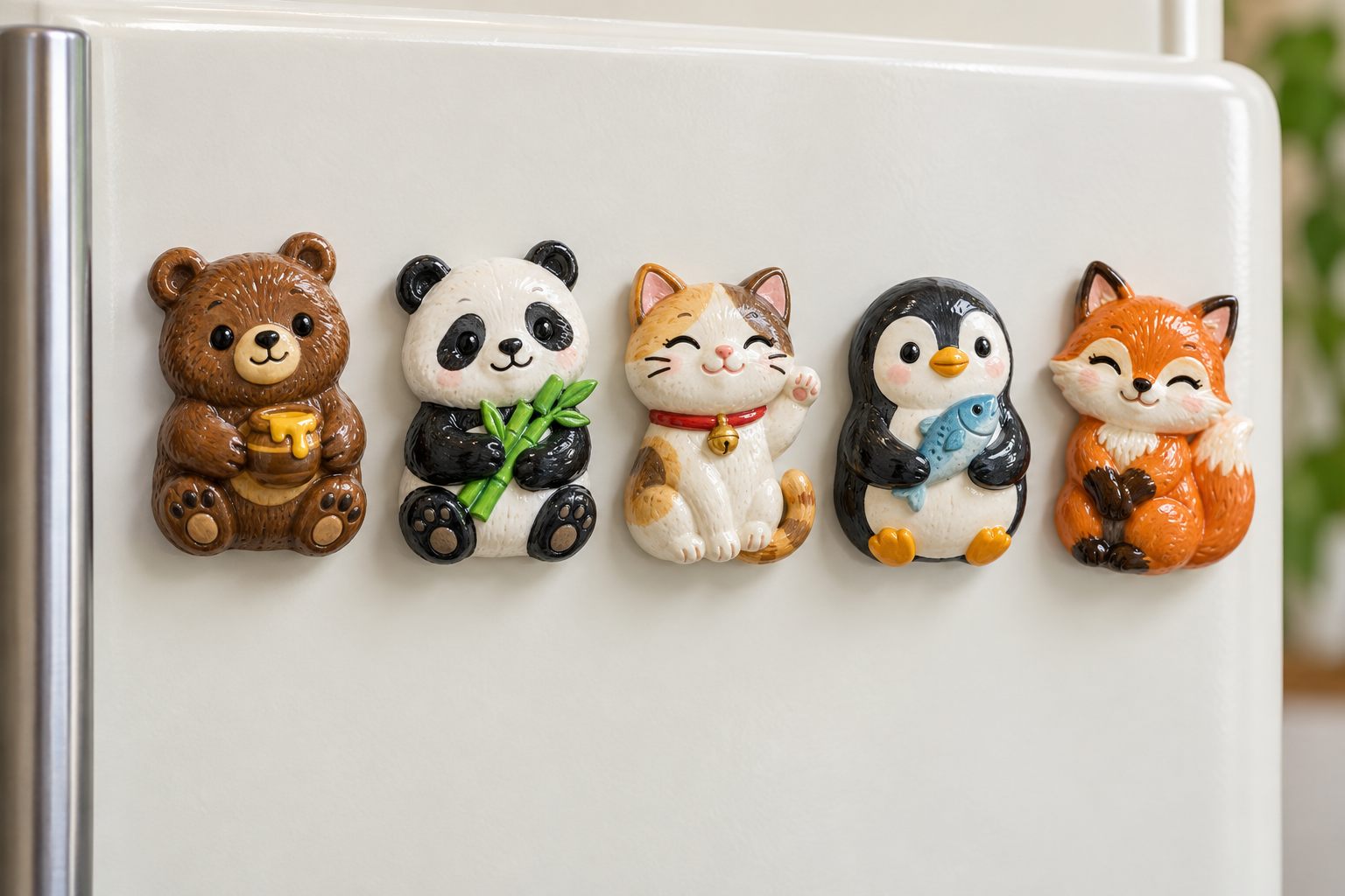 A coordinated range of hand-painted resin animal and mascot magnets