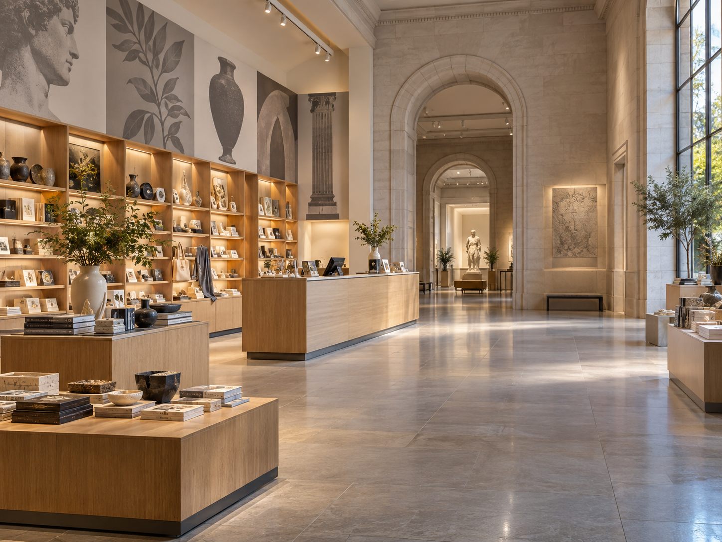 Museum cultural retail space with curated gift products