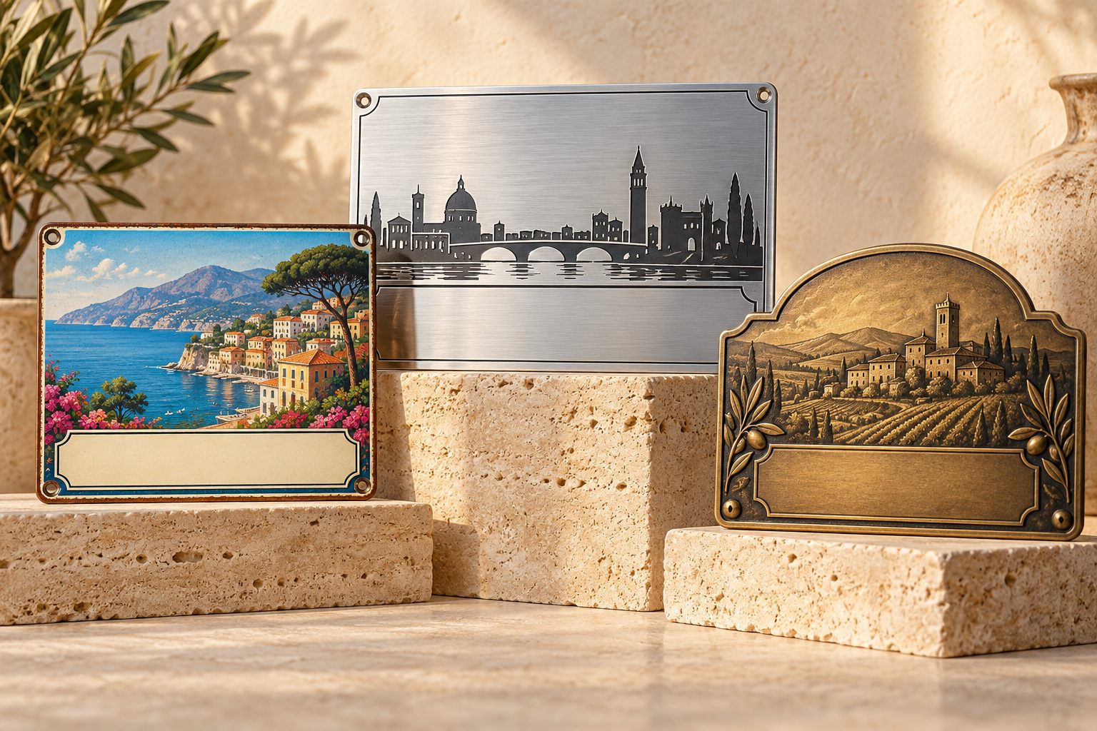 Metal destination plaque assortment