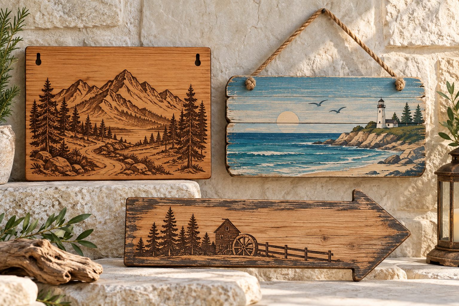 Wood heritage hanging souvenir sign